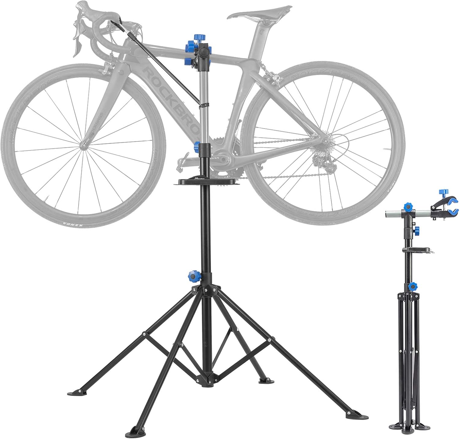 ROCK BROS Bike Repair Stand Bicycle Maintenance Rack Bike Stand for Maintenance Height Adjustable Foldable Bike Repair Mechanic Stand with Tool Tray for Mountain Road Bikes Pack of 2