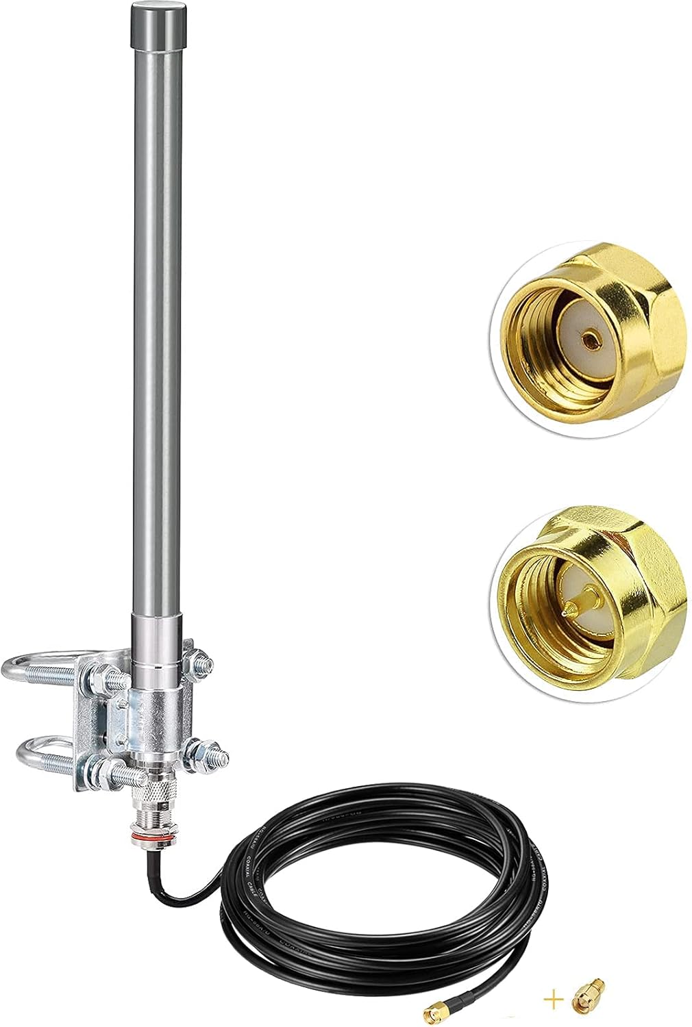 Bingfu 31.5inch 5.8 dBi Antenna 915MHz Helium Lora Antennas - ALSR240 Low Loss Cable 3.3ft - Compatible with Nebra Bobcat 300 Cal-Chip RAK V2 Syncrobit SenseCAP M1 HNT Miner LoraWan Hotspot Pack of 2