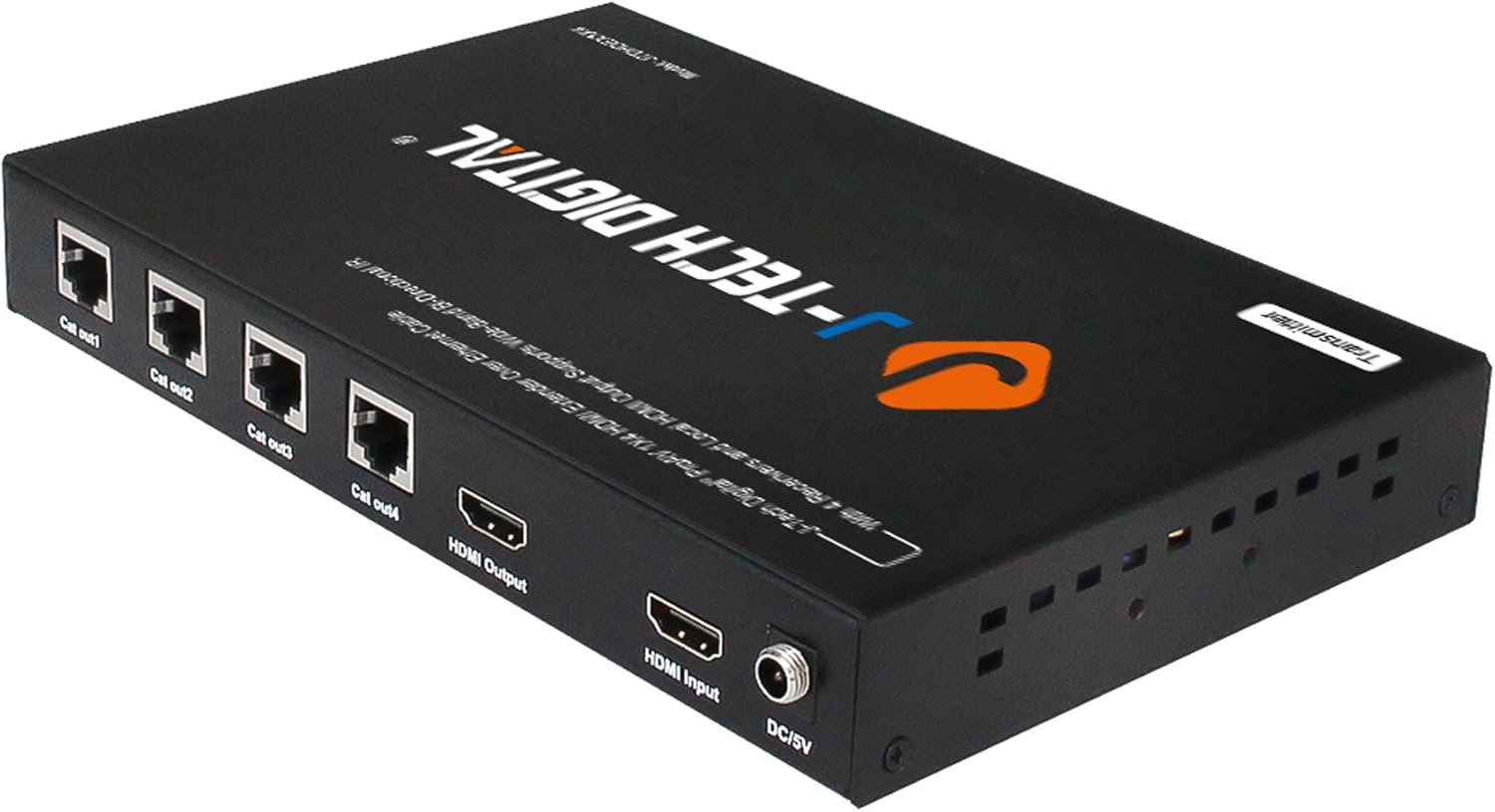 J-Tech Digital ProAV 1X4 HDMI Extender HDMI Amplifier HDMI Splitter Over Ethernet Cable with Bi-Direction IR and EDID Functions (1x4)