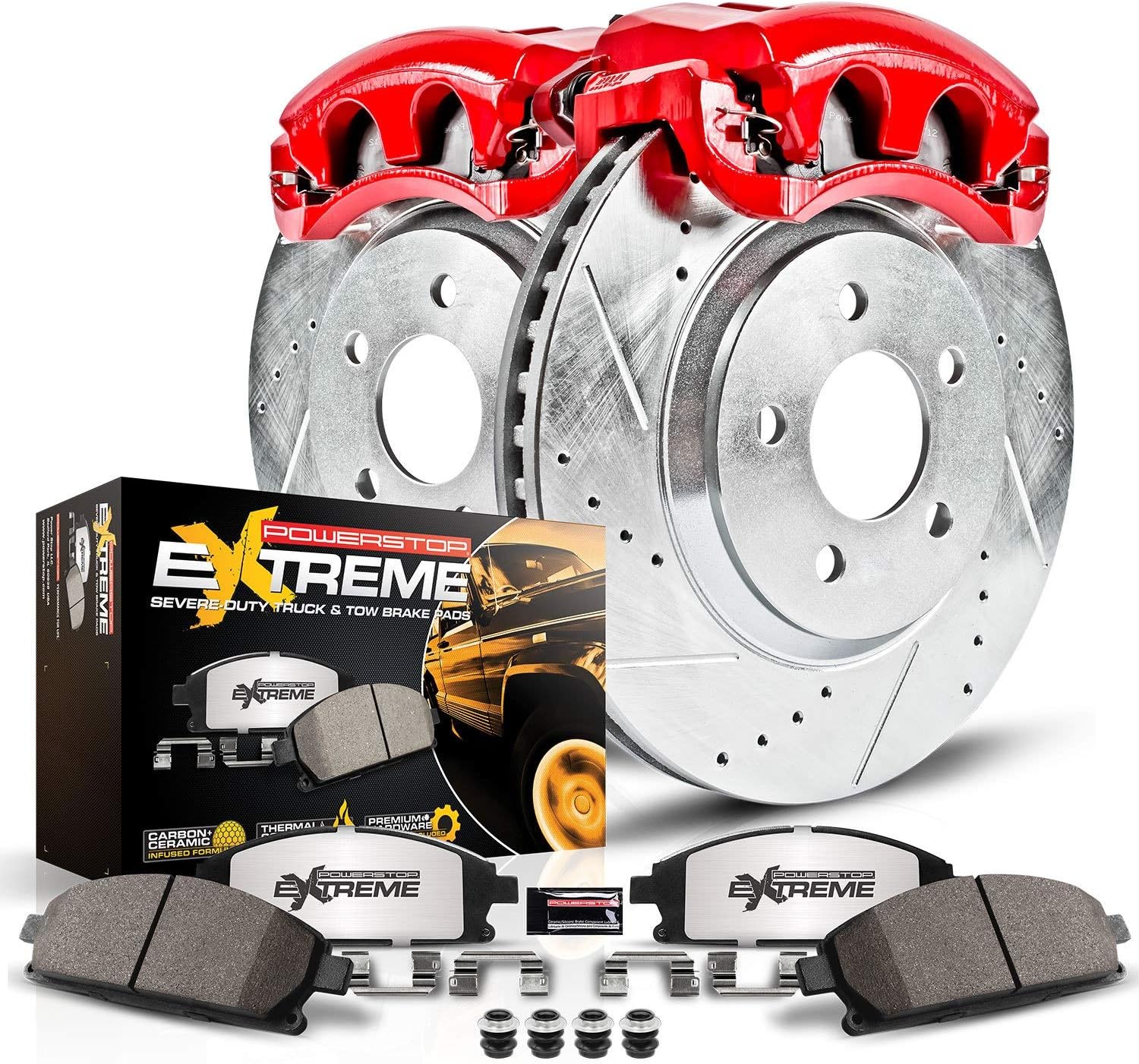 Power Stop KC1865-36 Front Z36 Truck and Tow Brake Kit with Calipers