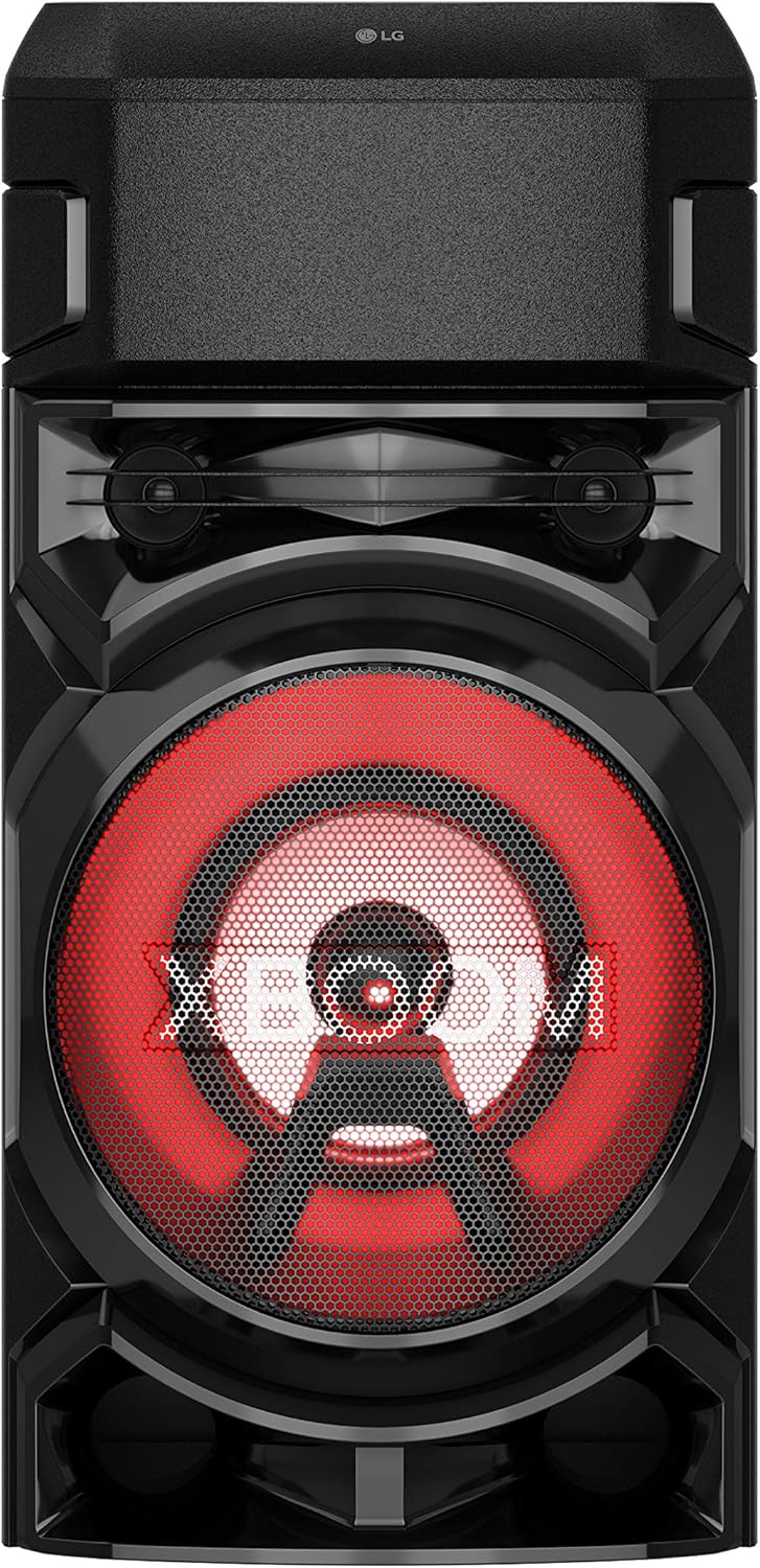 LG XBOOM RN5 Bluetooth Audio System, Booming Bass, LED Party Lighting, Karaoke with Voice Filters, XBOOM App Controlled, Bluetooth, Dual USB, Mic Input