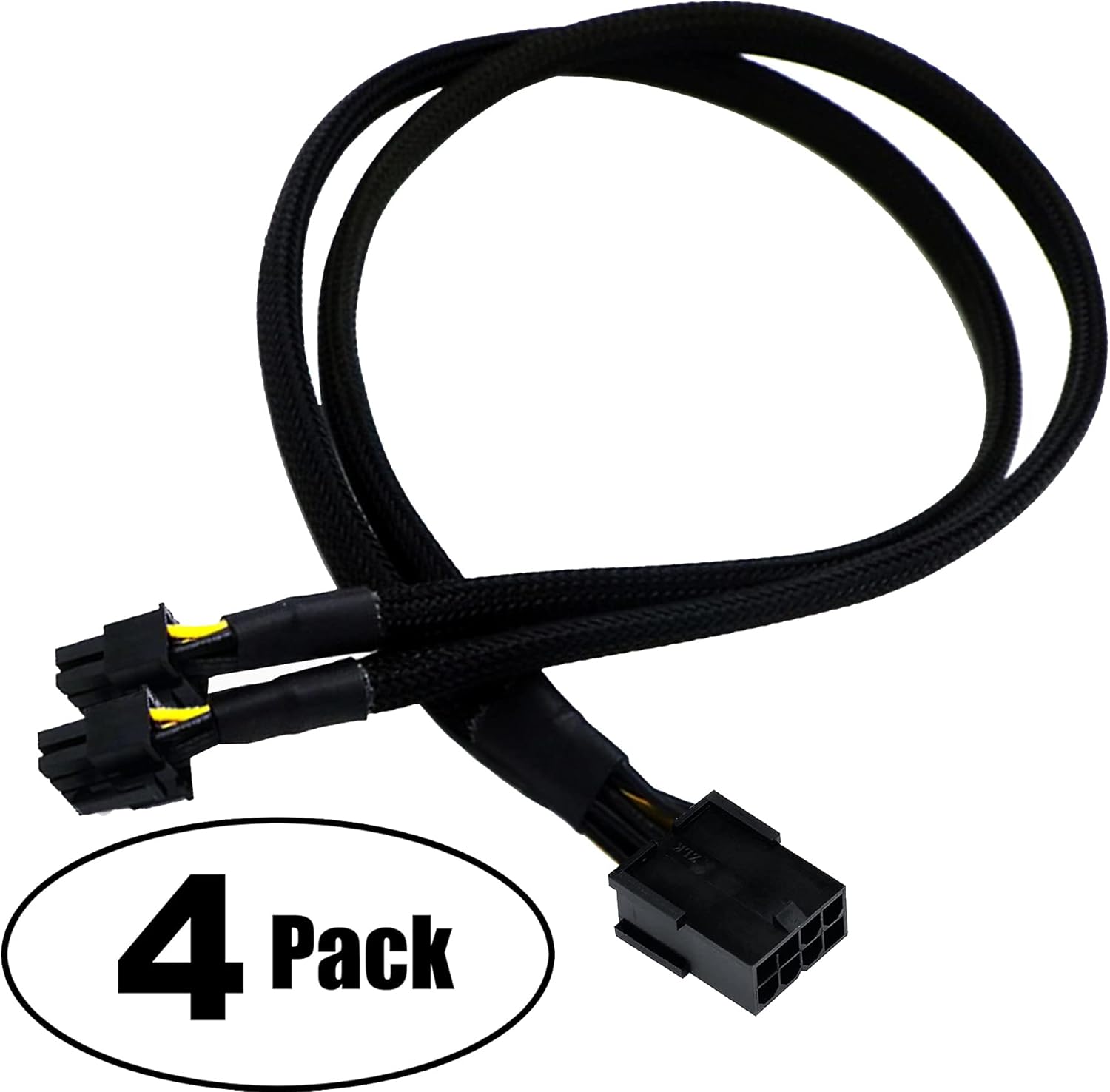 16 AWG GPU VGA PCI-e 8 Pin PCI Express Graphics Video Card GPU 8Pin Female to Dual GPU 8(6+2)Pin Male Sleeved 8pin Splitter Power Extension Cable 20 inches (4 Pack) TeamProfitcom Pack of 2
