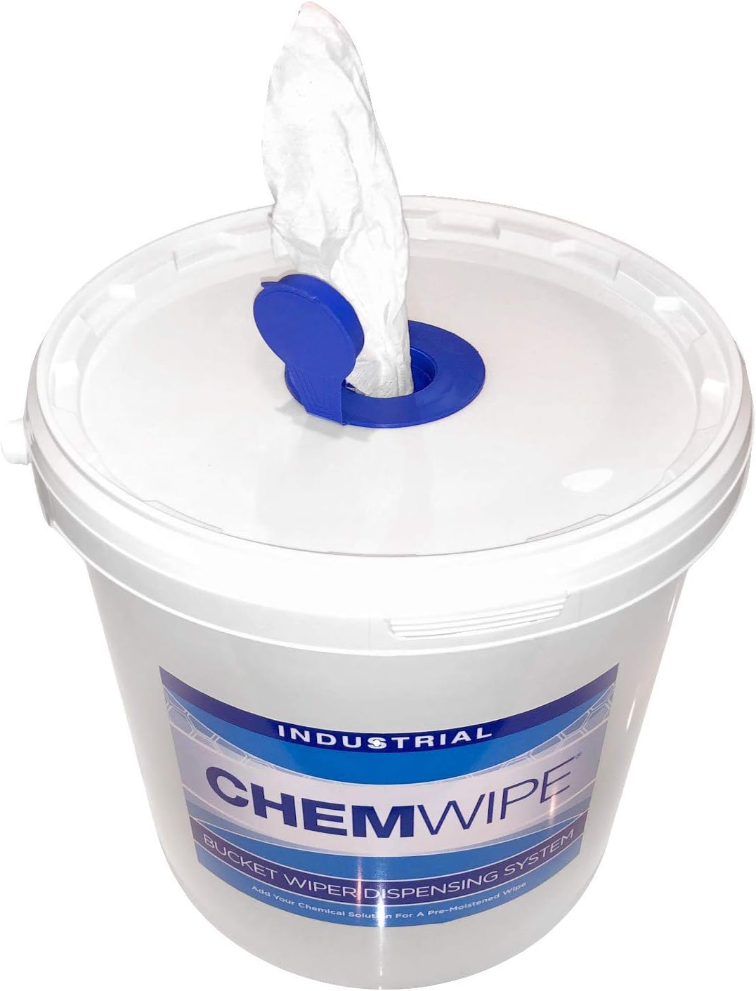 ChemWipe Industrial Pull Wipes with No-Splash Bucket | Perforated & Heavy Duty MIGHTYWIPE Roll Included (9