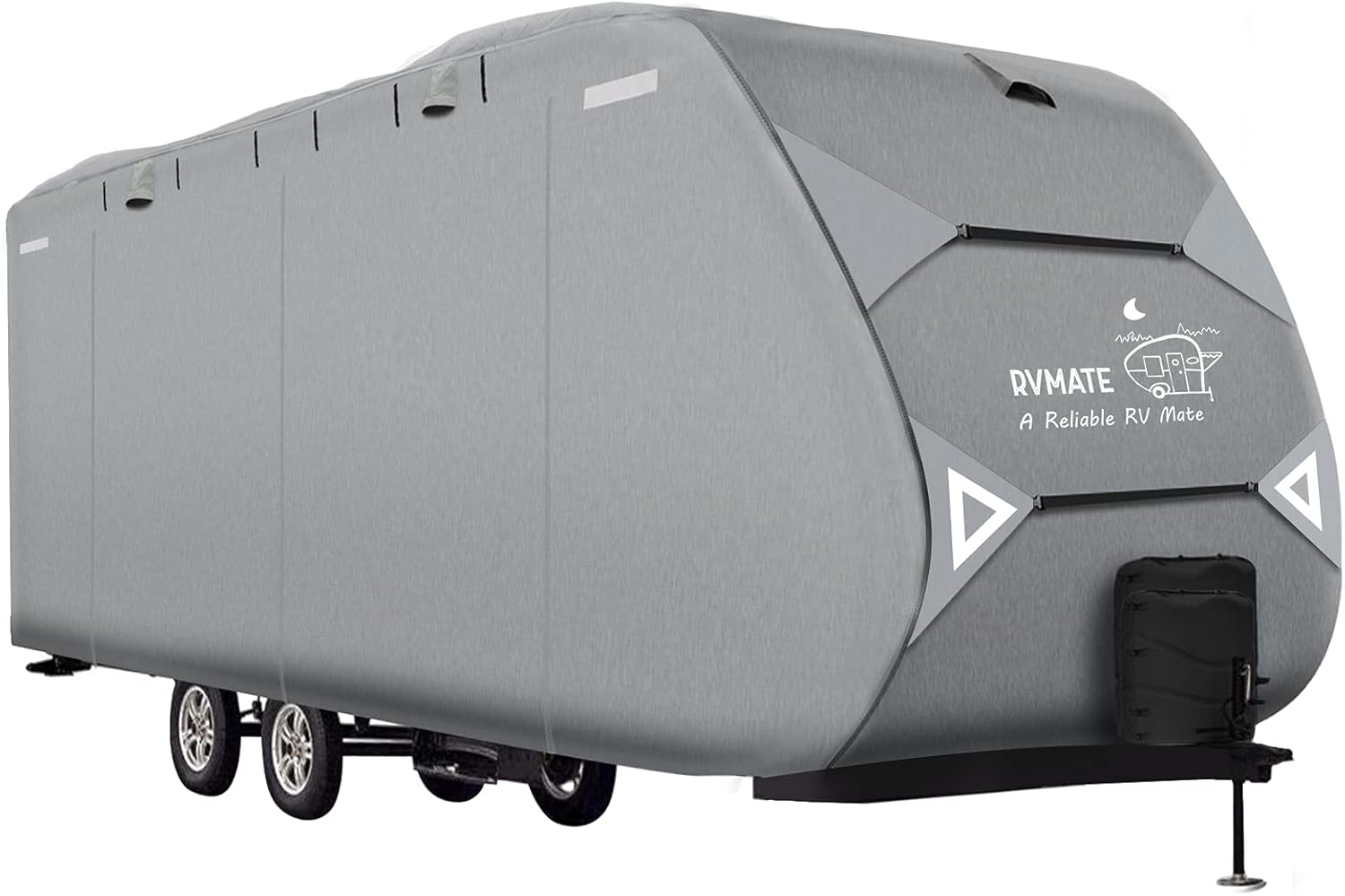 RVMATE Travel Trailer Cover, RV Cover for 24’-27’, Camper Cover with Quick Side Door Access, Air Vent Design, with Maintenance Accessory