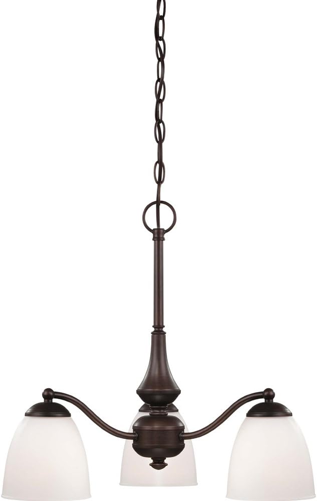 Nuvo Lighting 60/5044 Patton Three Light Semi-Flush Dome 60 Watt A19 Max. Frosted Glass Brushed Nickel Fixture