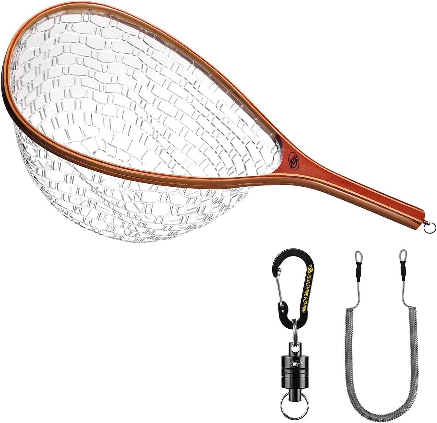 SF Fly Fishing Landing Net Soft Rubber Mesh Trout Net Catch and Release Net Pack of 2