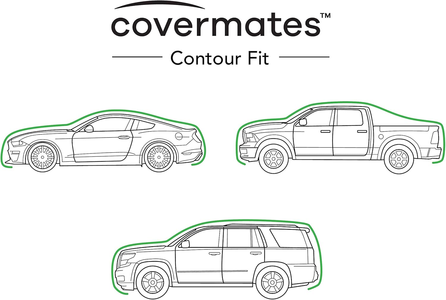 Covermates Contour Fit Car Cover - Heavy-Duty Polyester, Mesh Vent, Elastic Hem, Vehicle Covers-Black