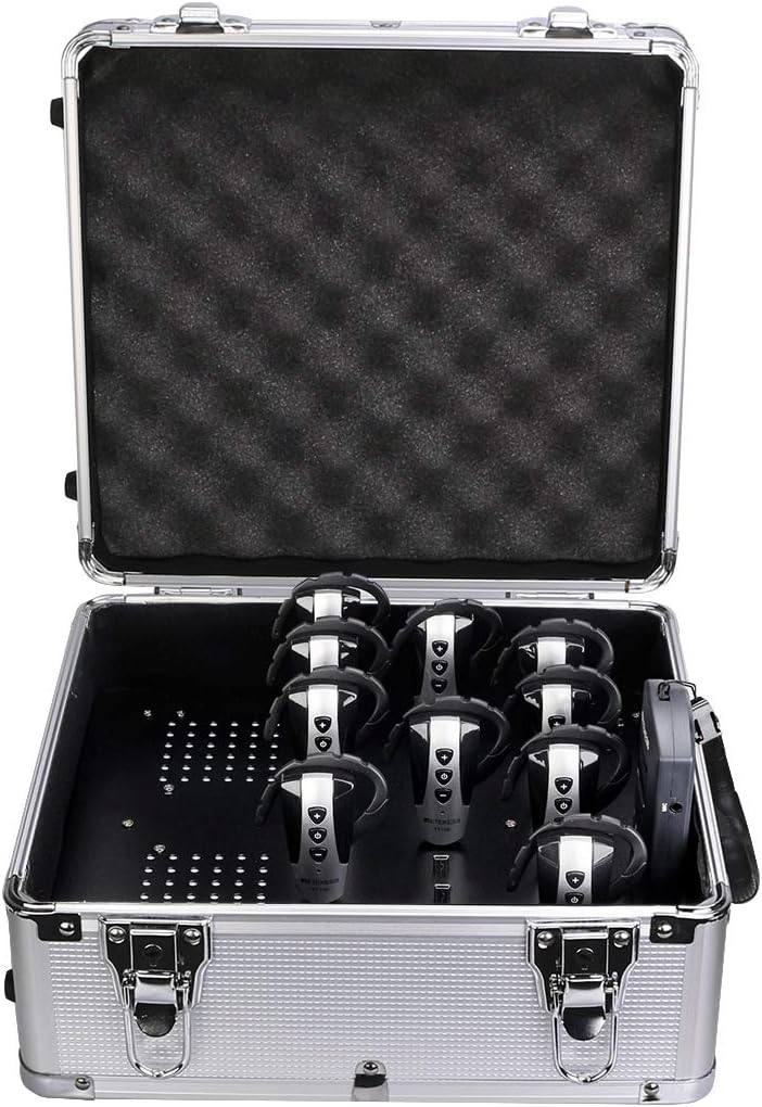 Case of 1 Transmitter and 15 Receivers 1 Charging Case,Retekess TT106,Wireless Tour Guide System,Church Translation System,Ear-Hook Mini Receivers,Training,Court,Government