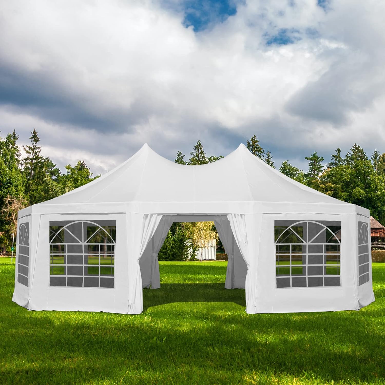 EROMMY 20x15ft Party Tent, White Shelter, Gazebo Pavilion Adjustable Removable Sidewalls for Wedding, Garden
