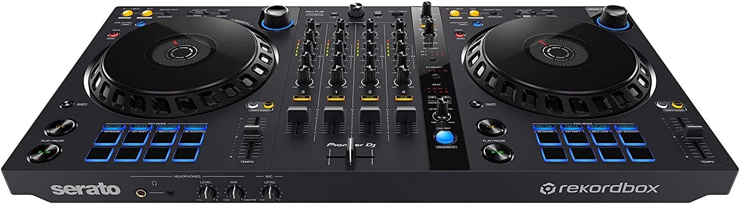 Pioneer Pro DJ Bundle with DDJ-FLX6 + DM-40 Set + HDJ-X5 Headphones