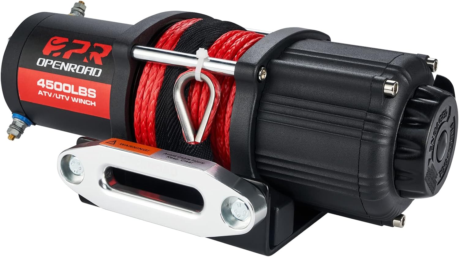 OPENROAD Eectric Winch 10000lbs 12V Winch, Synthetic Rope Truck Winch Kits for SUV/Jeep Off Road with Hawse Fairlead,Waterproof IP67 Winch with Wireless Handheld Remotes and Wired Handle(Red)