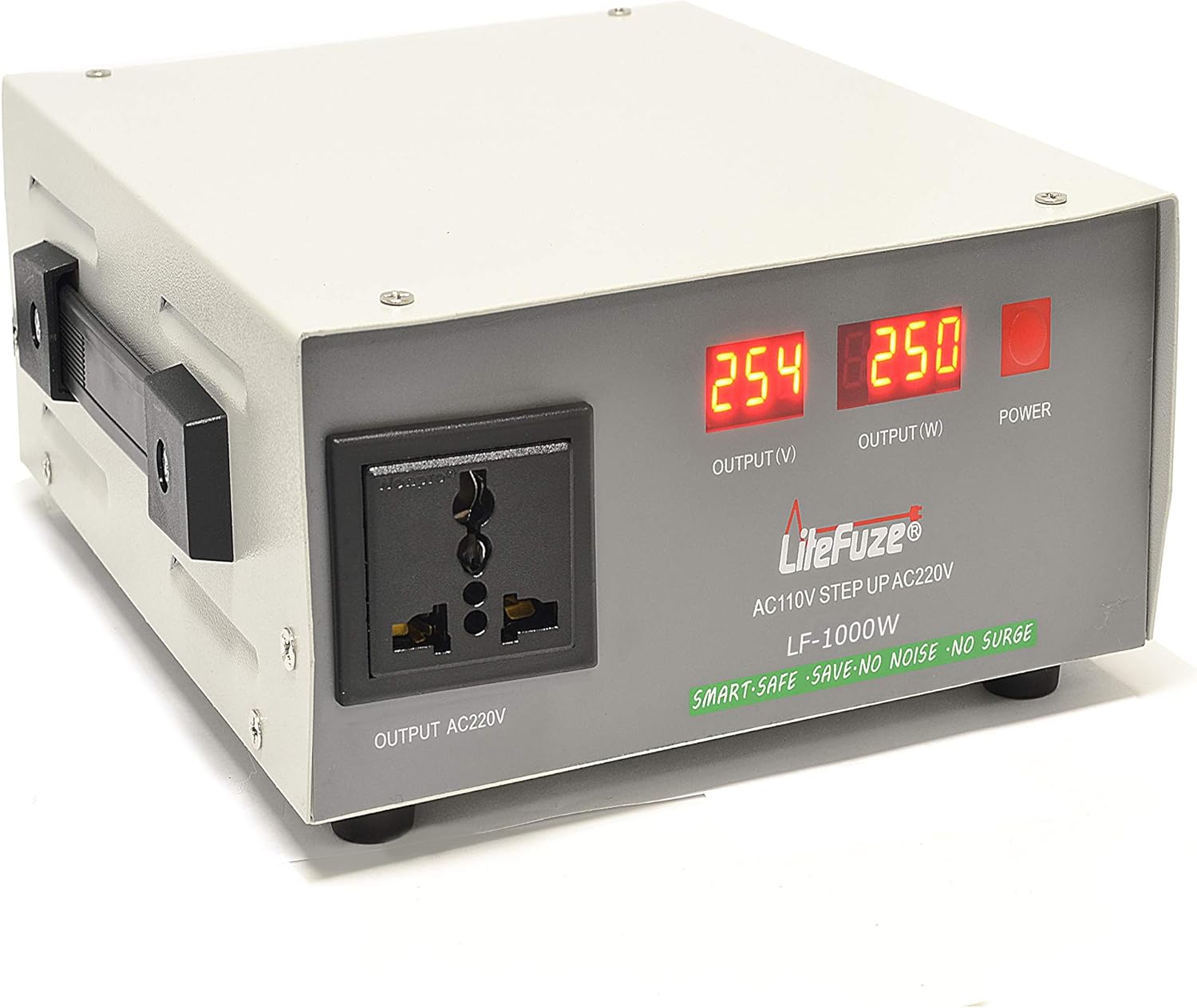 LiteFuze Automatic 1500-Watt Voltage Converter Transformer - Step Up - 110V/220V - Circuit Breaker Protection -Heavy Duty/ - Wattage Detection Technology - Ultra Compact [5-Years Warranty] (LF-1500)