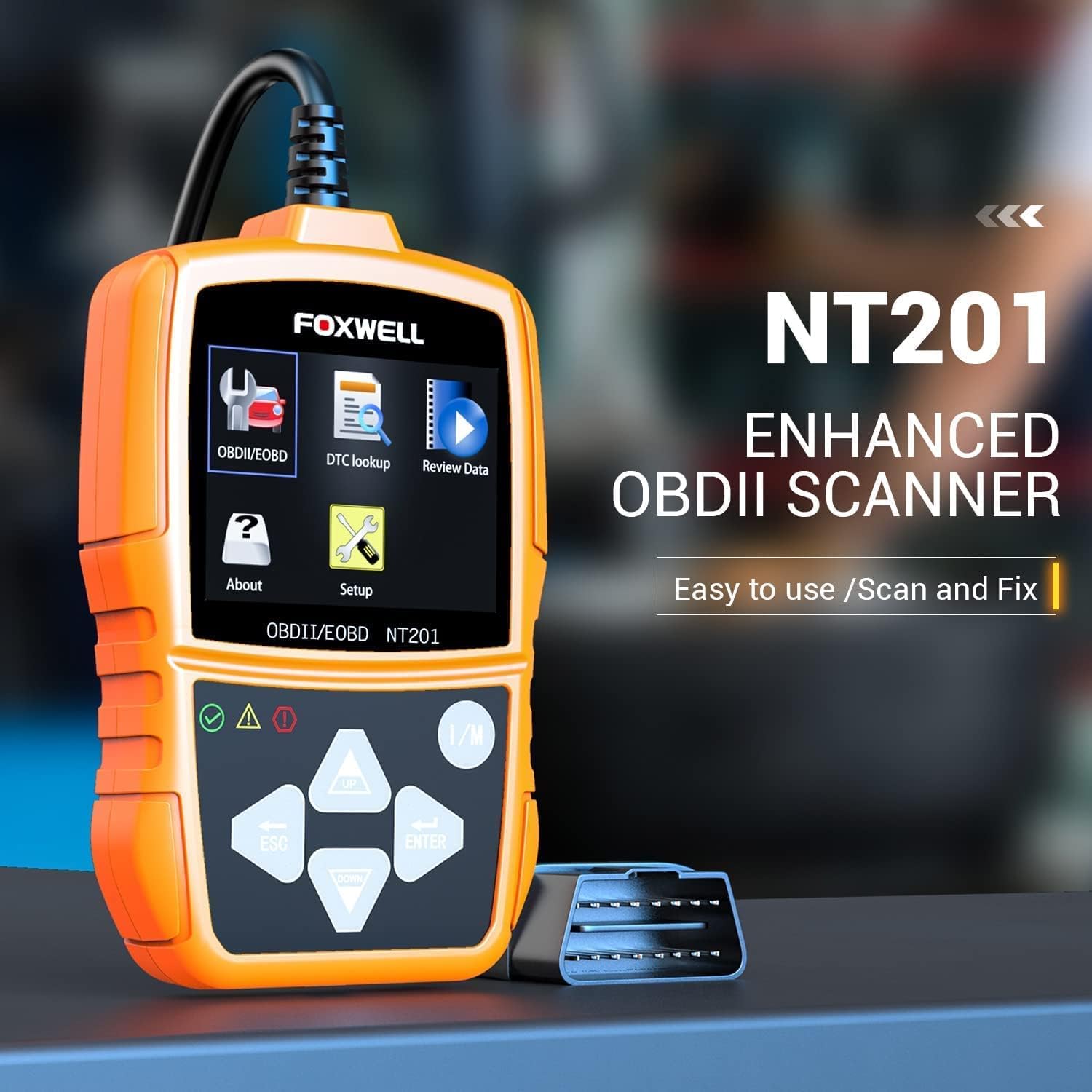 FOXWELL NT201 OBD2 Scanner Check Engine Light Car Code Reader OBD II Diagnostic Scan Tool Pack of 2