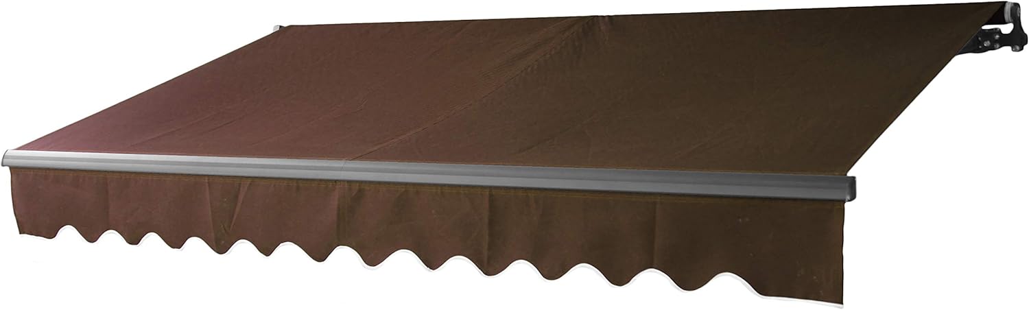 ALEKO Retractable Black Frame Patio Awning (13 x 10, Brown)