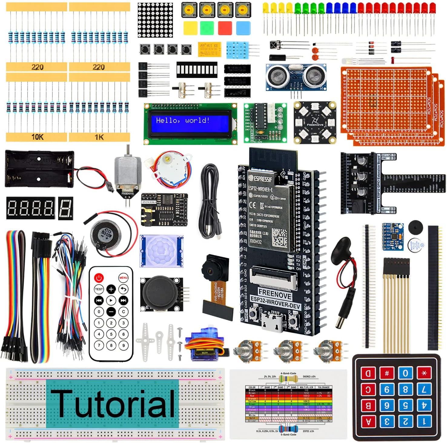 Freenove Ultimate Starter Kit for ESP32-WROVER (Contained) (Compatible with Arduino IDE), Onboard Camera Wi-Fi Bluetooth, C Python, 725-Page Detailed Tutorials, 238 Items, 68 Projects Pack of 2