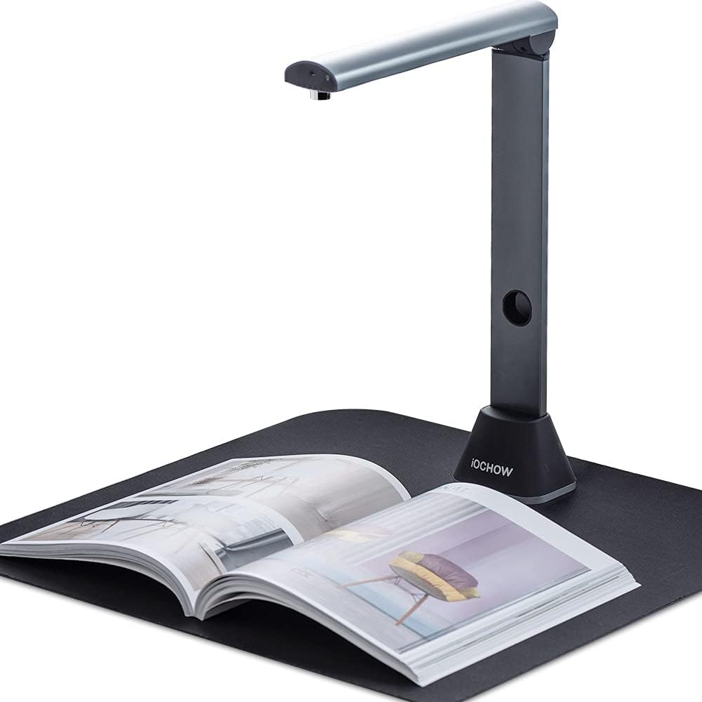 iOCHOW S3 Book Scanner & Document Camera: 17 MP High Resolution Flatten-Curve Capture A3 Size & Video Recording Dual Mode Portable USB Doc Cam for Teachers & Students with OCR Function