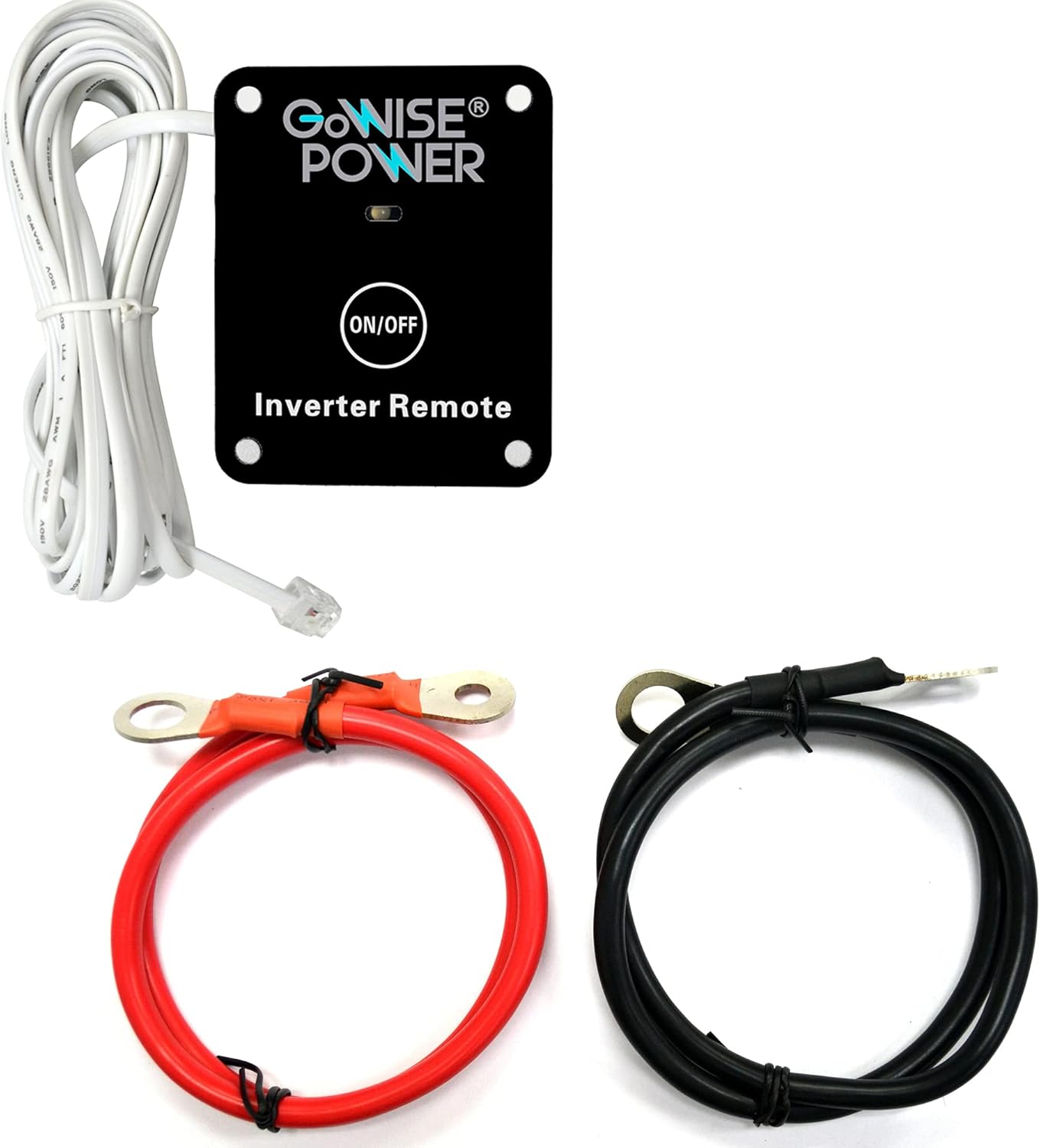 GoWISE Power 1000W Pure Sine Wave Inverter 12V DC to 120V AC with 2 AC Outlets + 1 5V USB Port, 2 Battery Cables, and Remote Switch (2000W Peak) PS1002, Updated Model, Grey, Standard