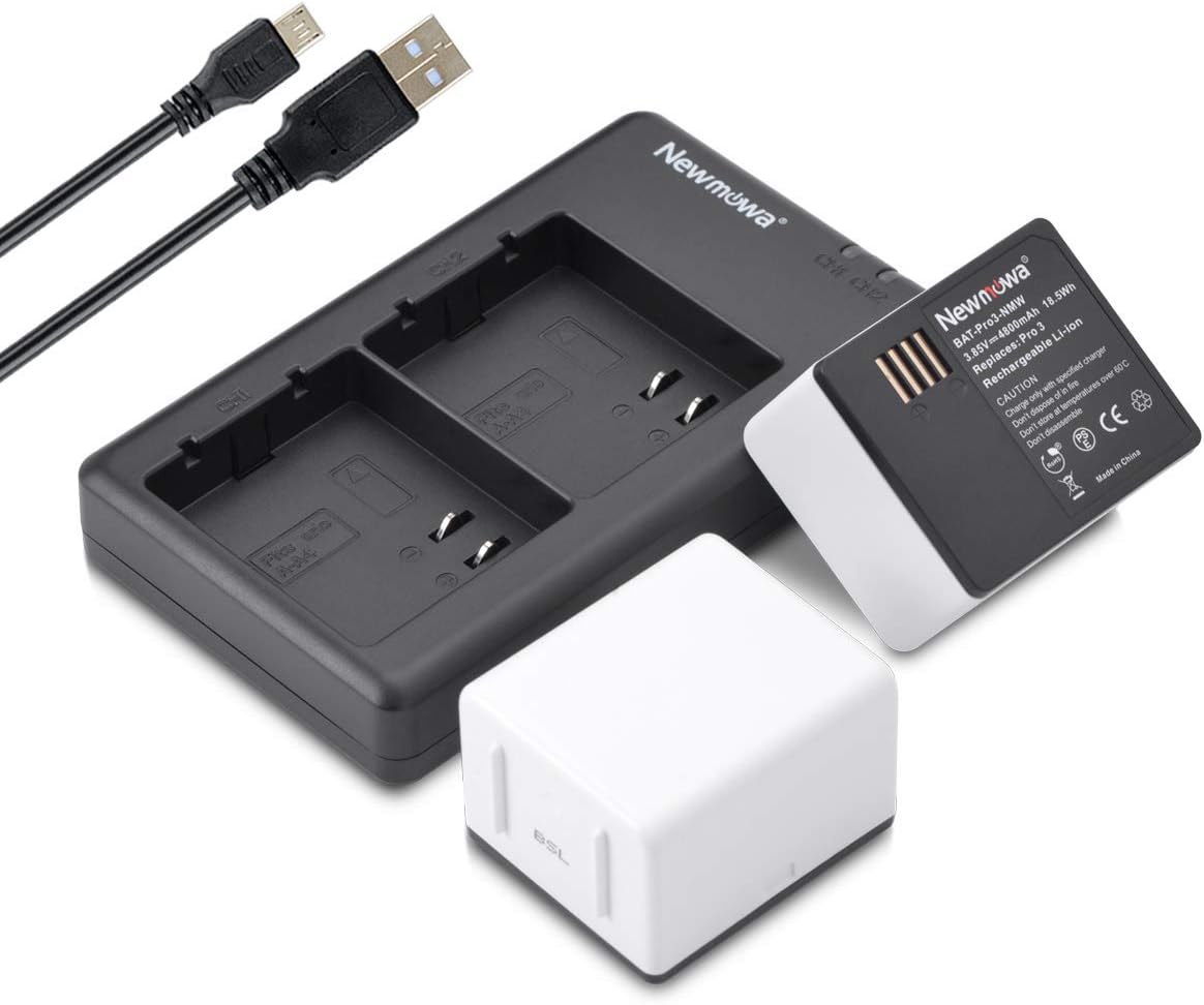 Newmowa Replacement Battery (2-Pack) and Dual USB Charger Kit for Arlo Ultra and Arlo Pro 3 Pack of 2
