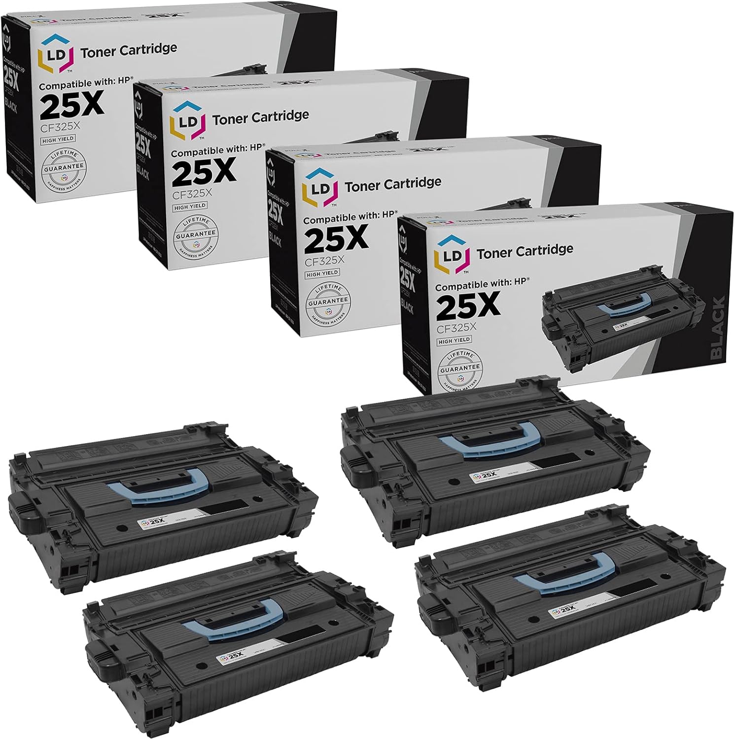 LD Remanufactured Toner Cartridge Replacement for HP 25X CF325X High Yield (Black, 4-Pack)