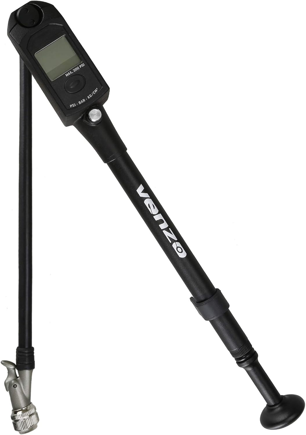 Venzo Bike Bicycle High Pressure Shock Pump 300 PSI Max Fork & Rear Air Suspension with Digital Gauge - Great for Mountain Bike MTB Fork Pack of 2