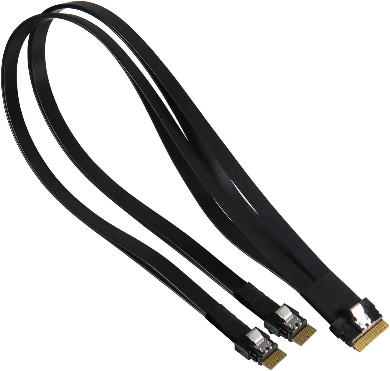 ‌Slimline SAS (SFF-8654) 8i to Slimline SAS (SFF-8654) 4i 2-Port Y-Cable Pack of 2