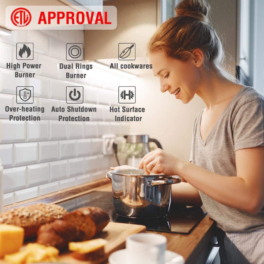 Electric Cooktop 30 inch, ECOTOUCH Radiant Cooktop 4 Burner Smoothtop Electric Cooktop 30