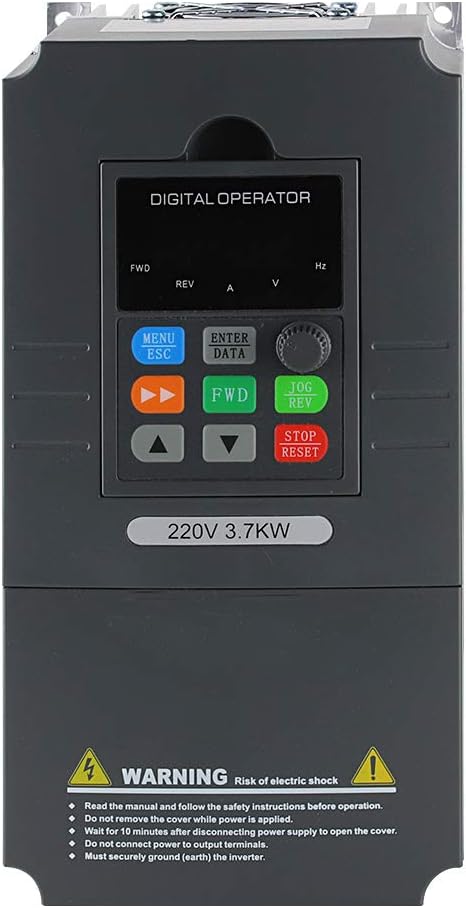 ATO 5 hp 3.7 kW 17A VFD, Single Phase 220V to 3 Phase Variable Frequency Drive Motor Control Inverter