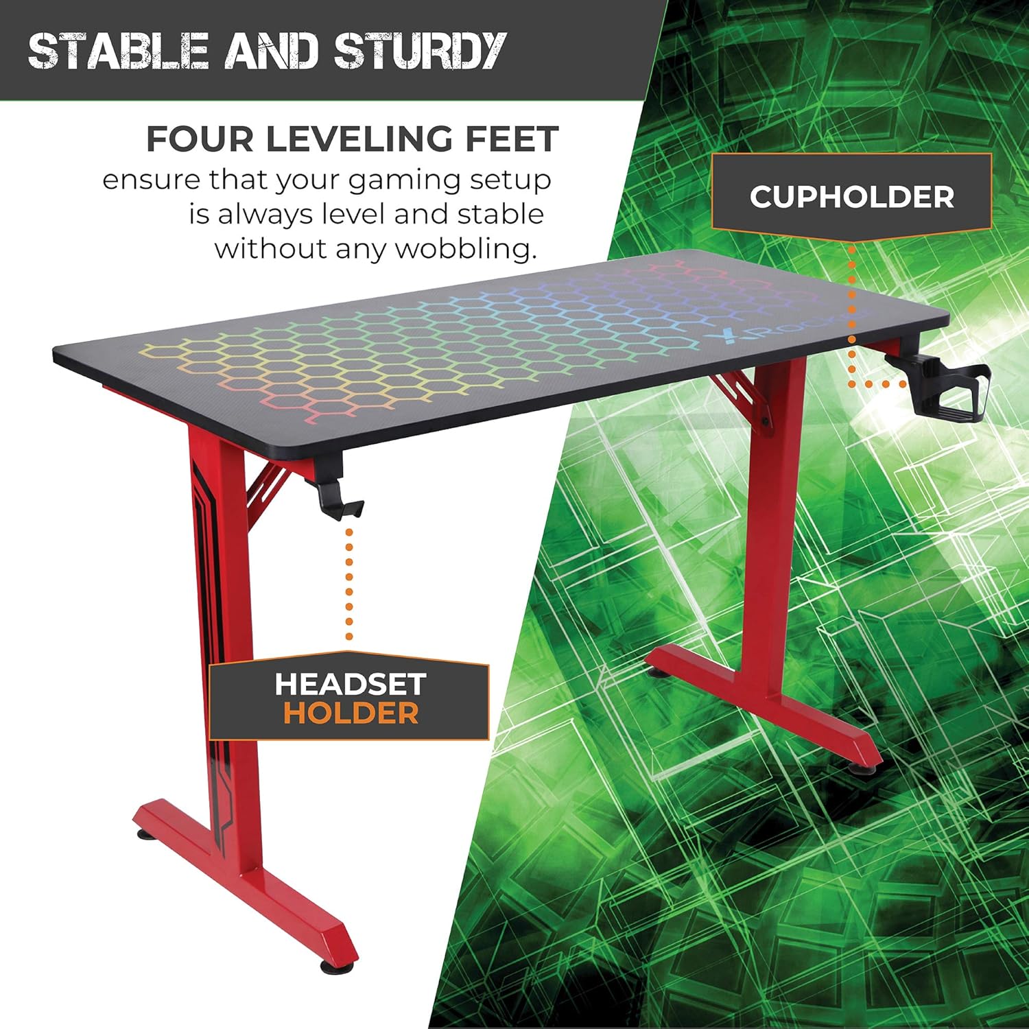 X Rocker Hex PC Modern Gaming Desk, 47.24