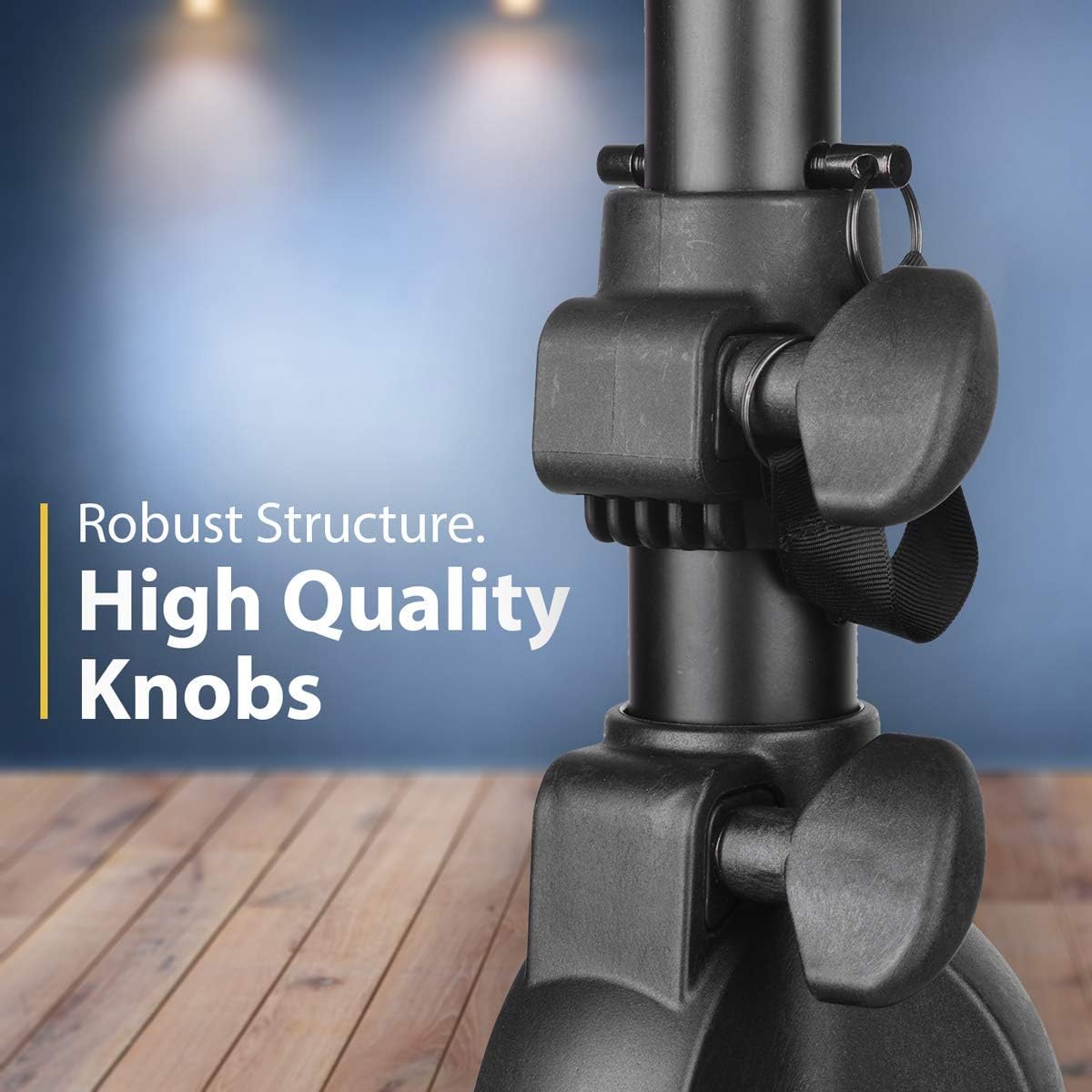 PAIR of PA Speaker Stands by Hola! Music, Professional Heavy-Duty Tripod Structure, 4-6ft Adjustable Height, Model HPS-500PA Pack of 2