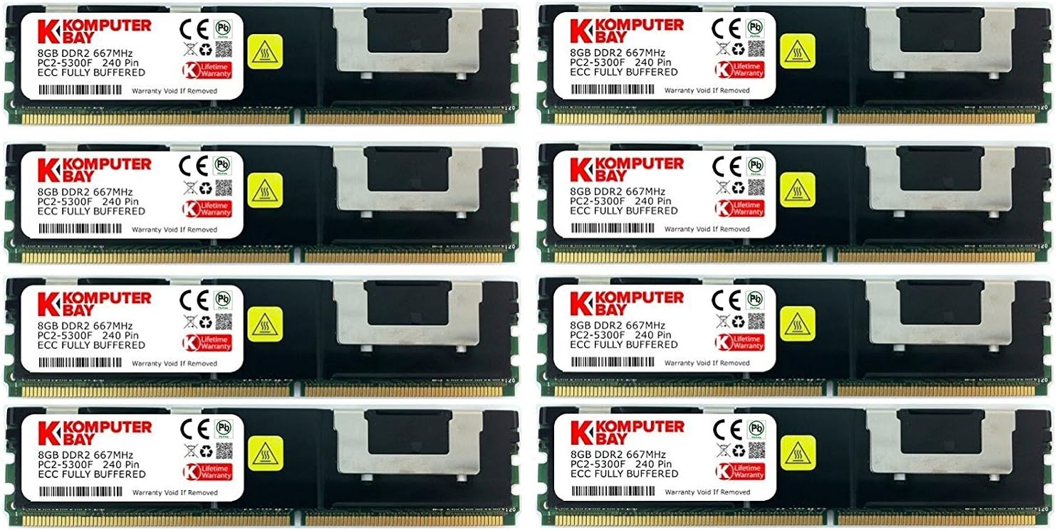 Komputerbay 32GB (8X 4GB) DDR2 PC2-5300F 667MHz CL5 ECC Fully Buffered FB-DIMM (240 PIN) 32 GB w/Heatspreaders