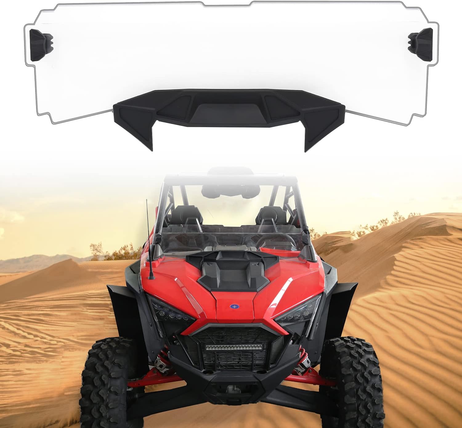 RZR Half Windshield,CPOWACE Clear Polycarbonate Shock Resistance Windshield Compatible with Polaris RZR PRO XP 4 2020-2022,Replace 2884966