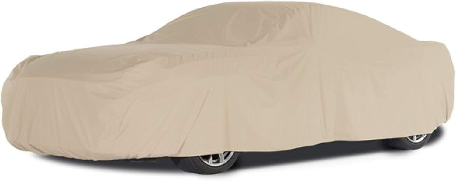 Covermates Contour Fit Car Cover - Light Weight Polyester, Weather Resistant, Elastic Hem, Vehicle Covers-Khaki
