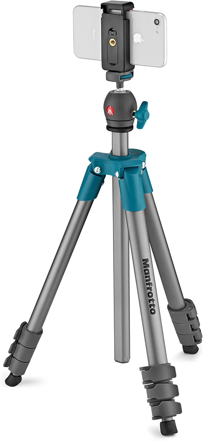 Manfrotto Compact Light Aluminum 4-Section Tripod Kit with Ball Head, Black (MKCOMPACTLT-BK) Pack of 2