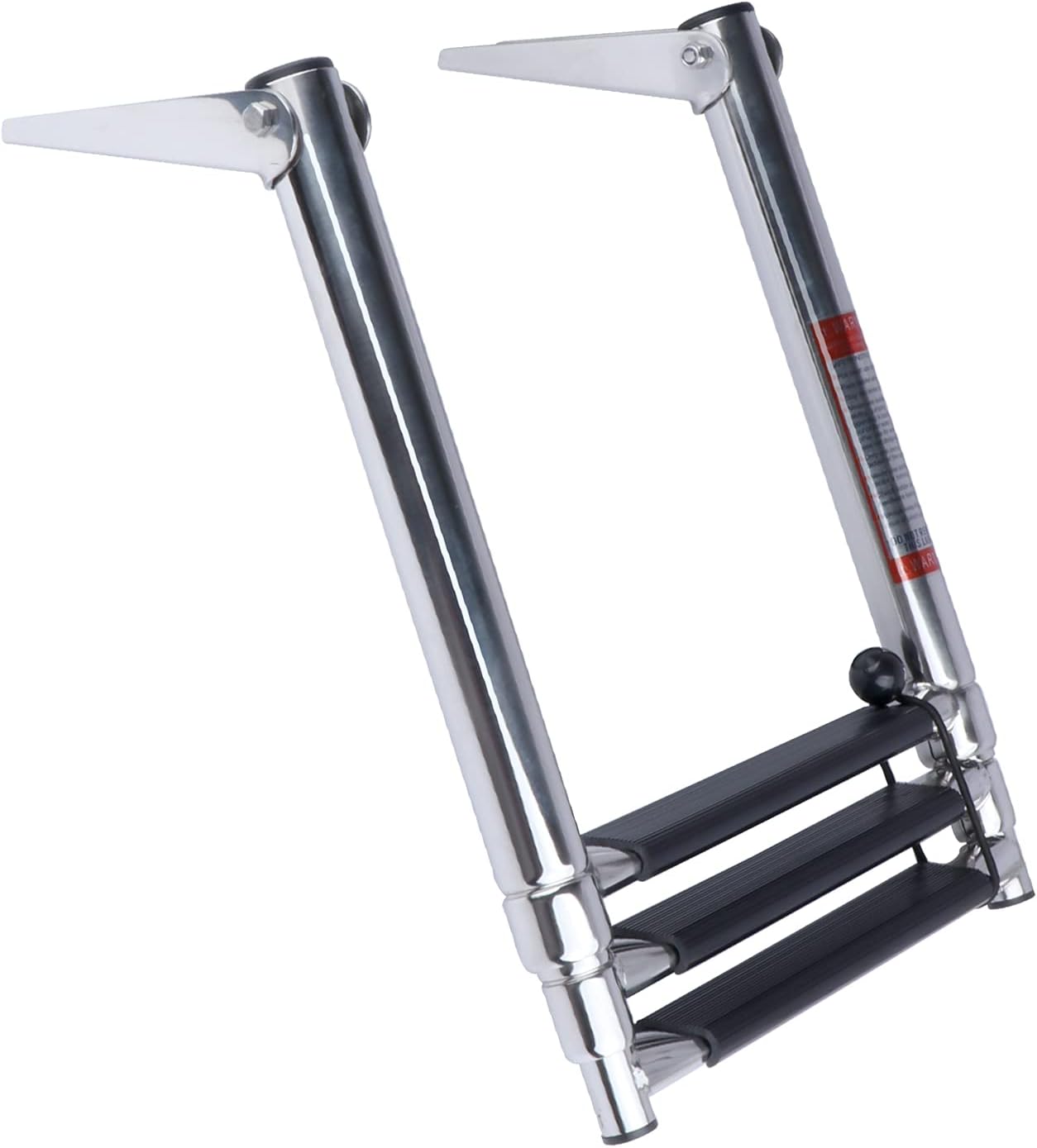 Stainless Steel 3 Step Telescoping Pontoon Boat Ladder Extendable Dock Ladder 600 Pounds Capacity for Marine Yacht Pack of 2
