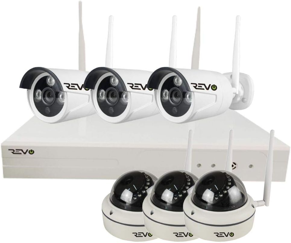 REVO America RW81D3GB3G-1T Wireless 8CH. Security System - 1TB HDD Full-HD Wi-Fi NVR, 3 x 1080P Bullet & 3 x 1080P Dome Cameras - Remote Access Via Smart Phone, Tablet and Pc