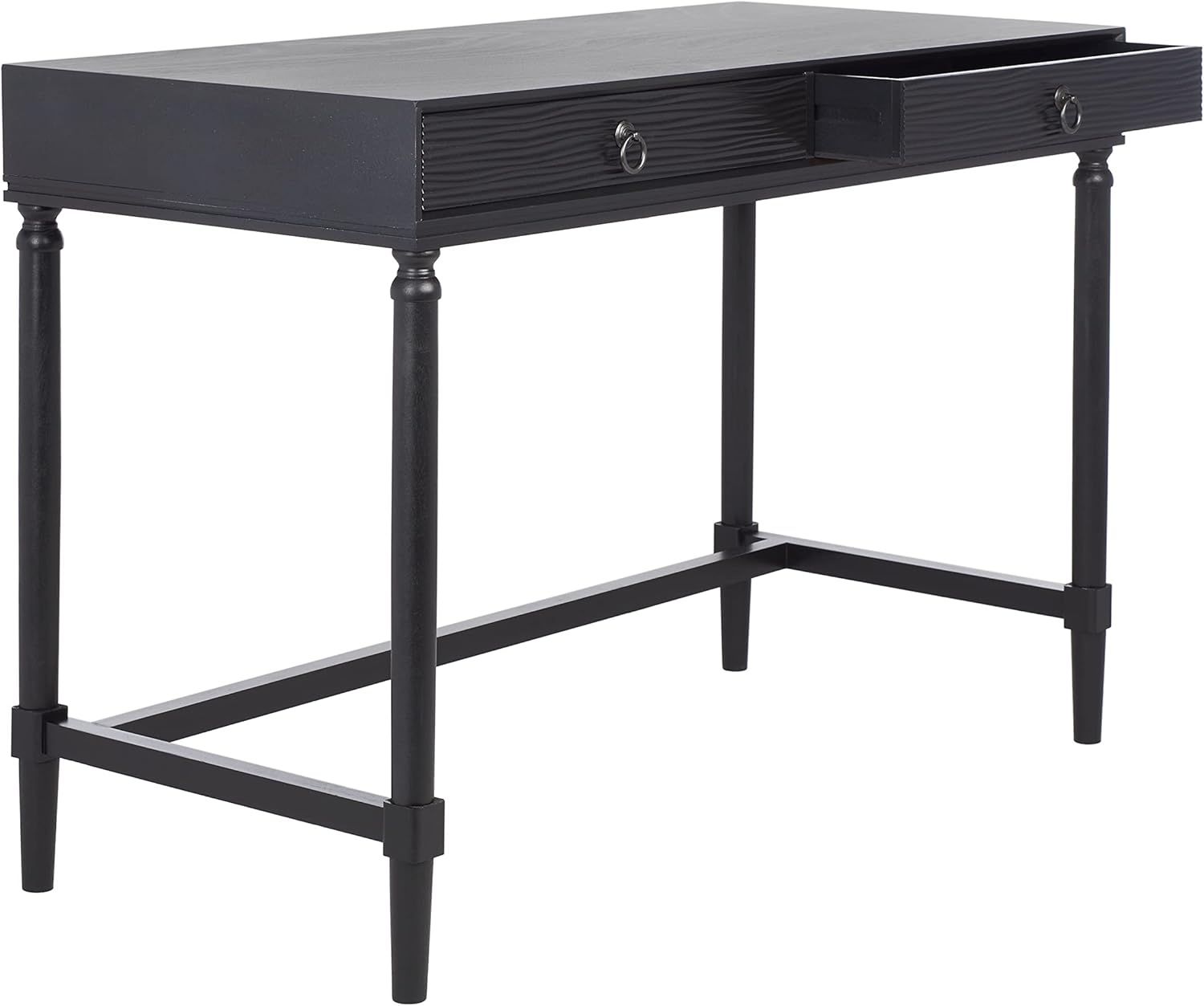 SAFAVIEH Home Collection Takita Black/Natural 2-Drawer Computer Table Office Desk DSK5702D
