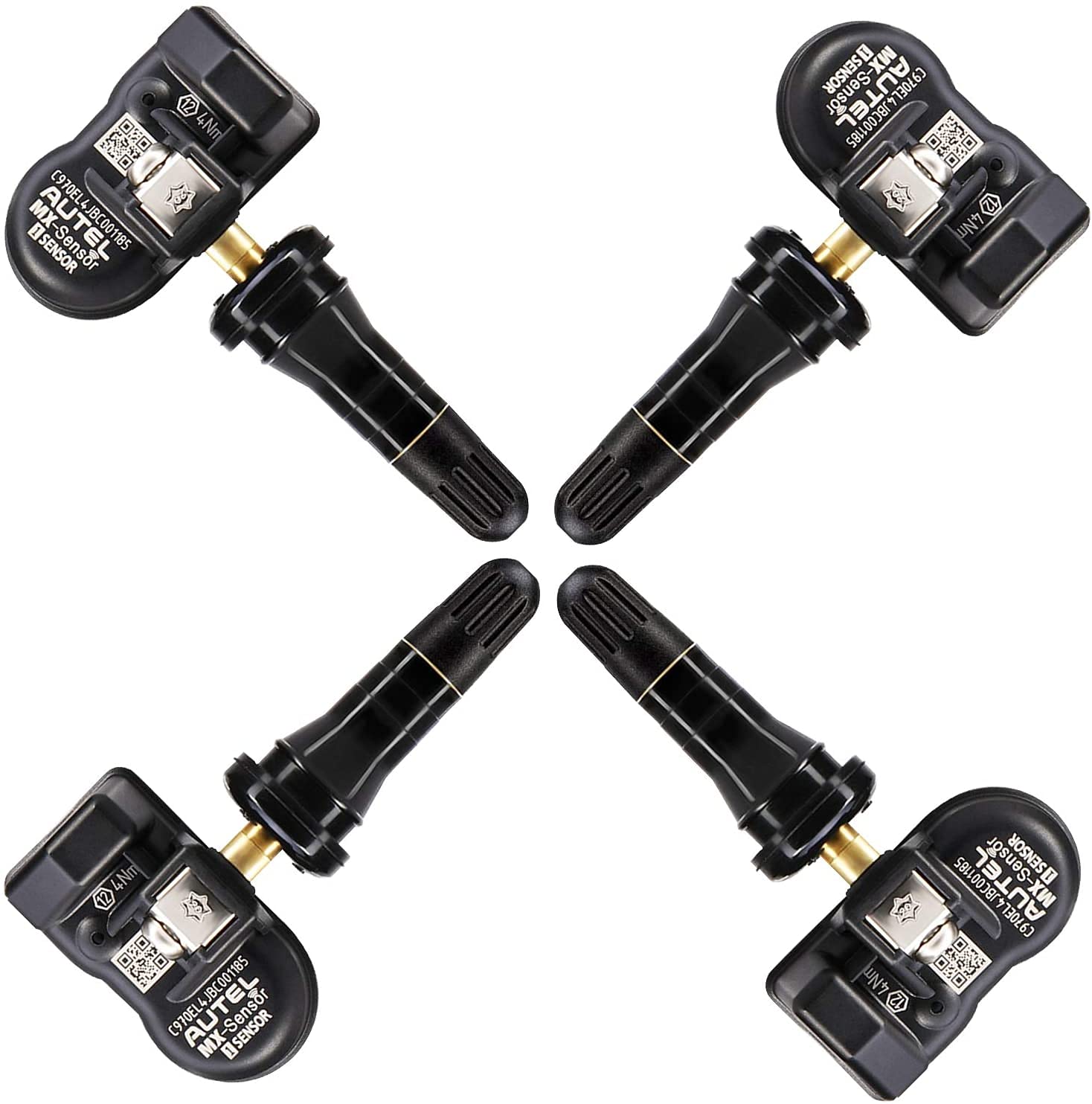 Autel TPMS Sensor MX-Sensor TPS218-315MHz+433MHz 2 in 1 Dual Frequency Replaced OEM Tire Pressure Sensor Universal Programmable Screw-in Sensor Sets of 4 (Rubber Valves)