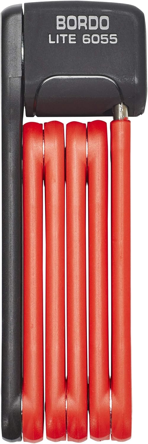 ABUS Bordo Ugrip Lite 6055/60cm Security Level 7 Bike Lock, Red Pack of 2