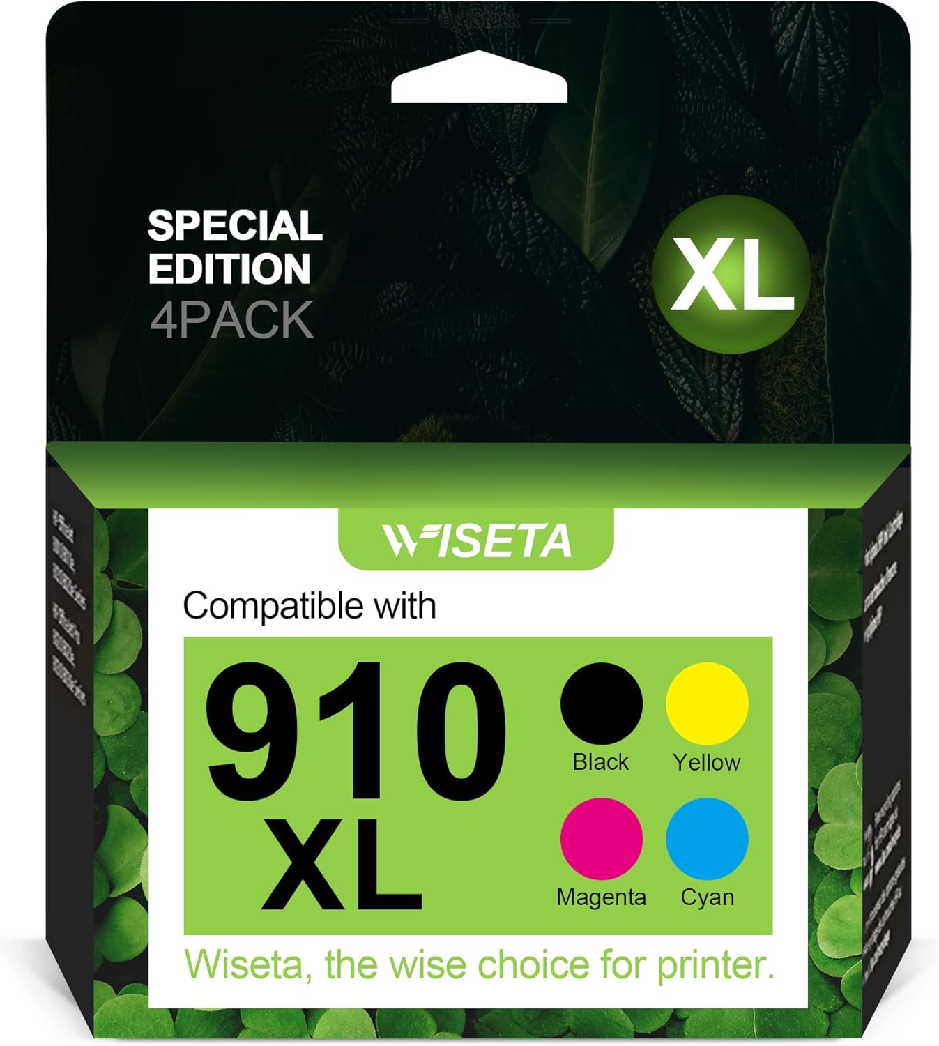WISETA Compatible Ink Cartridge Replacement for HP 910 XL 910XL Ink cartridges Combo Pack Compatible with OfficeJet Pro 8035e 8025e 8035 8025 8028 8020 8015 8010 Printer (Black, Cyan, Magenta, Yellow) Pack of 2