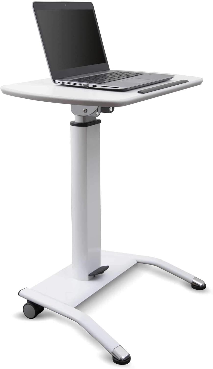 Pneumatic Adjustable-Height Lectern (White)