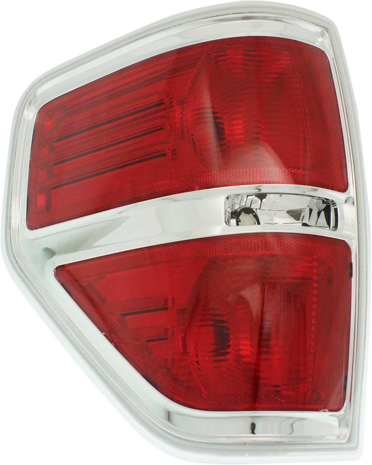 Evan-Fischer Tail Light Lens and Housing Compatible with 2009-2014 Ford F-150 Styleside Chrome trim Driver Side Pack of 2