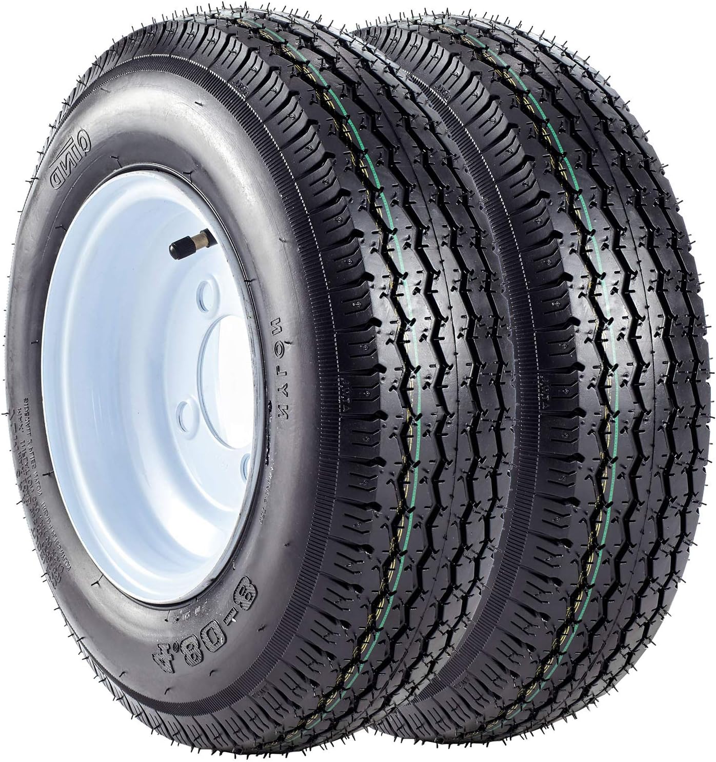 Albott 2PCS Trailer Tires & Rims 4.80-8 480-8 6PR with 4 Lug on 4