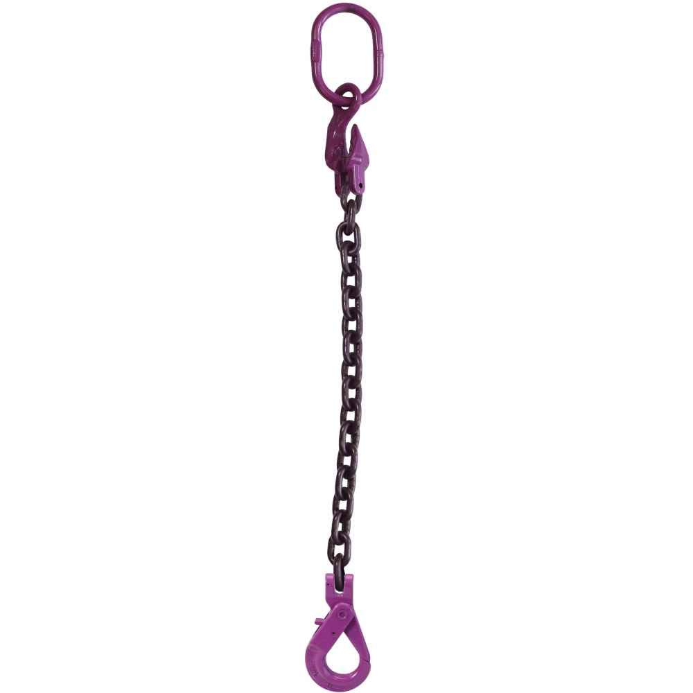 US Cargo Control 5/8 Inch x 20 Foot Grade 100 Adjustable Single Leg Chain Sling with Self-Locking Hook