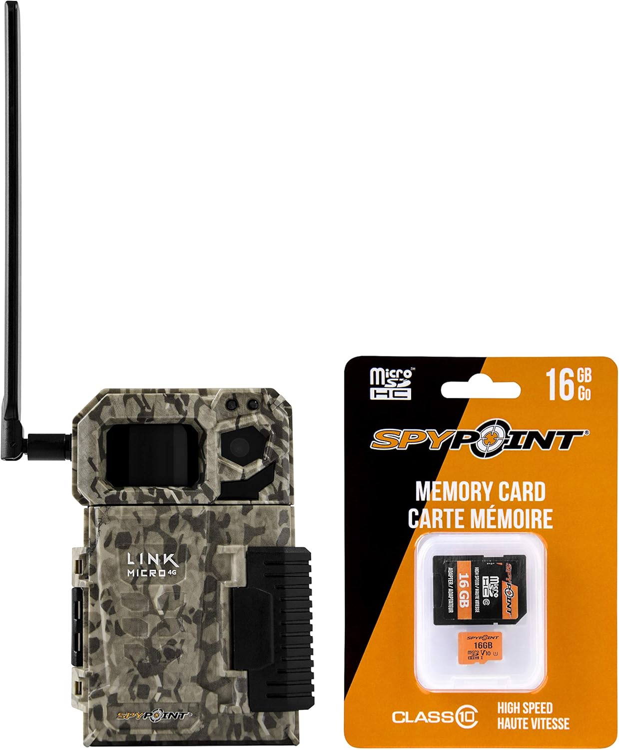 SPYPOINT LINK MICRO with 16GB MicroSD (Smallest on The Market!) Wireless/Cell Trail Camera, 4 Power LEDs, Fast 4G Photo Transmission w/Preactivated SIM, Fully Configurable via App (Nationwide Version)