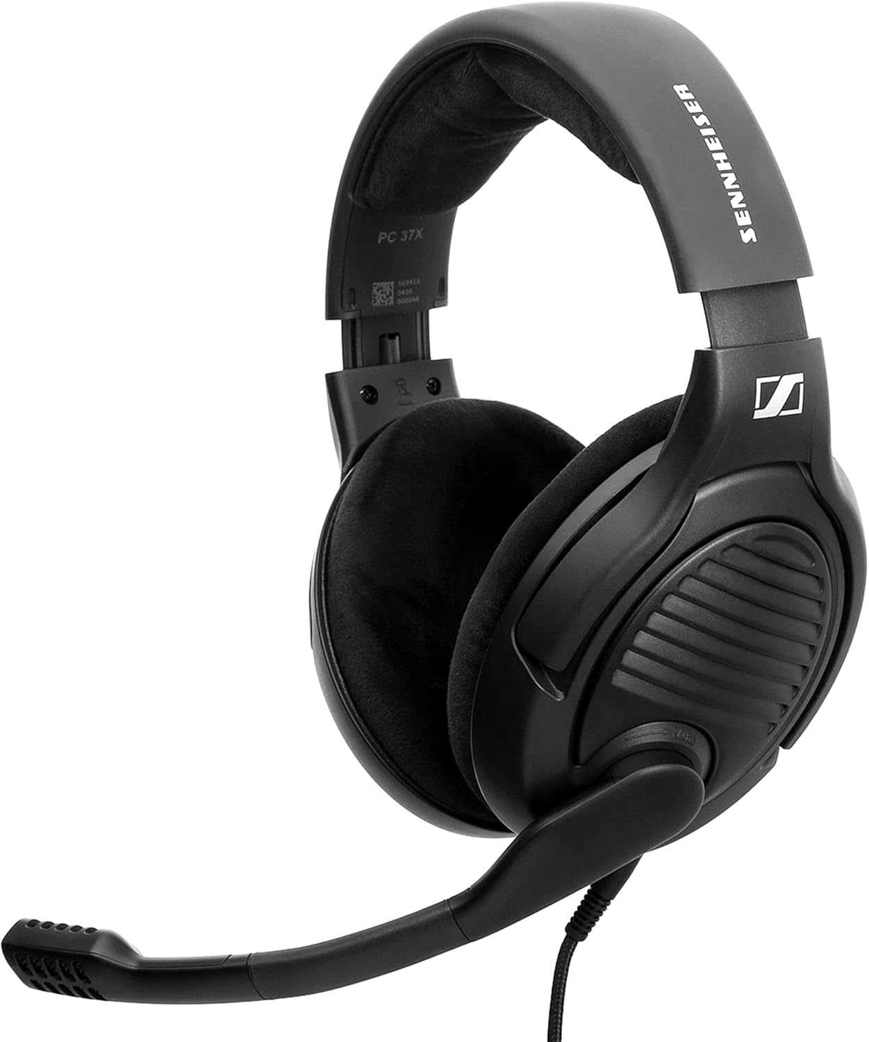 Massdrop x Sennheiser PC37X Gaming Headset — Noise-Cancelling Microphone with Over-Ear Open-Back Design, 10 ft Detachable Cable, and Velour Earpads,Black