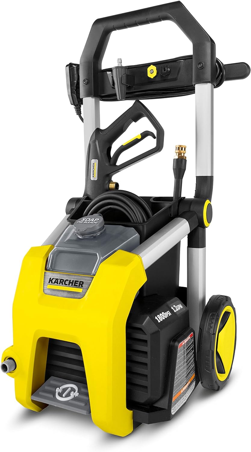 Karcher K1700 Cube 1700 PSI TruPressure Electric Power Pressure Washer with 3 Nozzle Attachments – 1.2 GPM