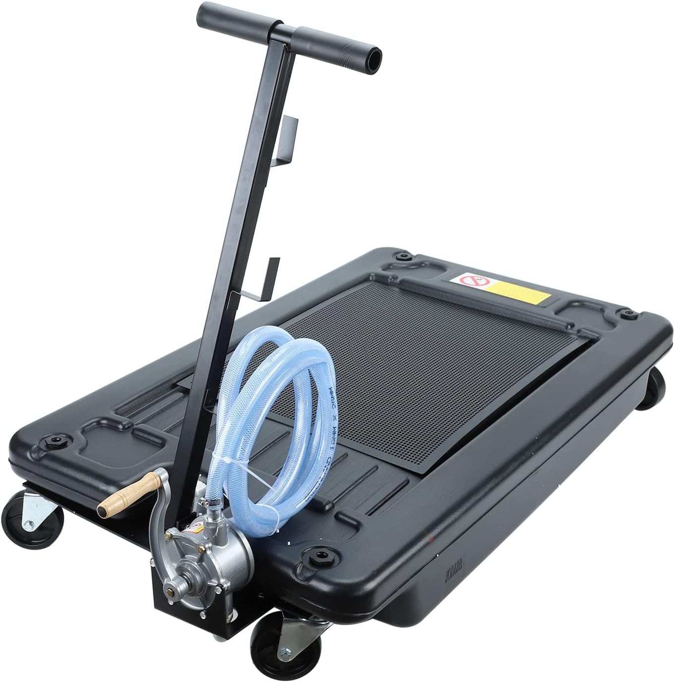 SUPERFASTRACING 17 Gallon Low Profile Oil Drain Pan with 12V DC Centrifugal Electric Pump for Portable Truck Car Tray 8'' Hose