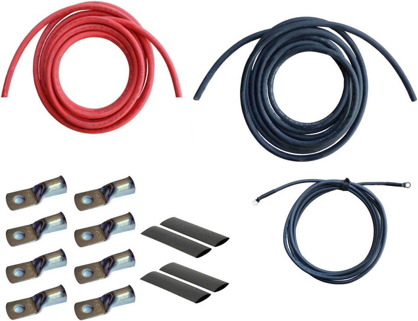 WindyNation 4/0 Gauge AWG (10 Feet Black + 10 Feet Red) Power Inverter Battery Cable Wire Kit for DC to AC Inverters RV, Car, Solar, Marine, Off-Grid