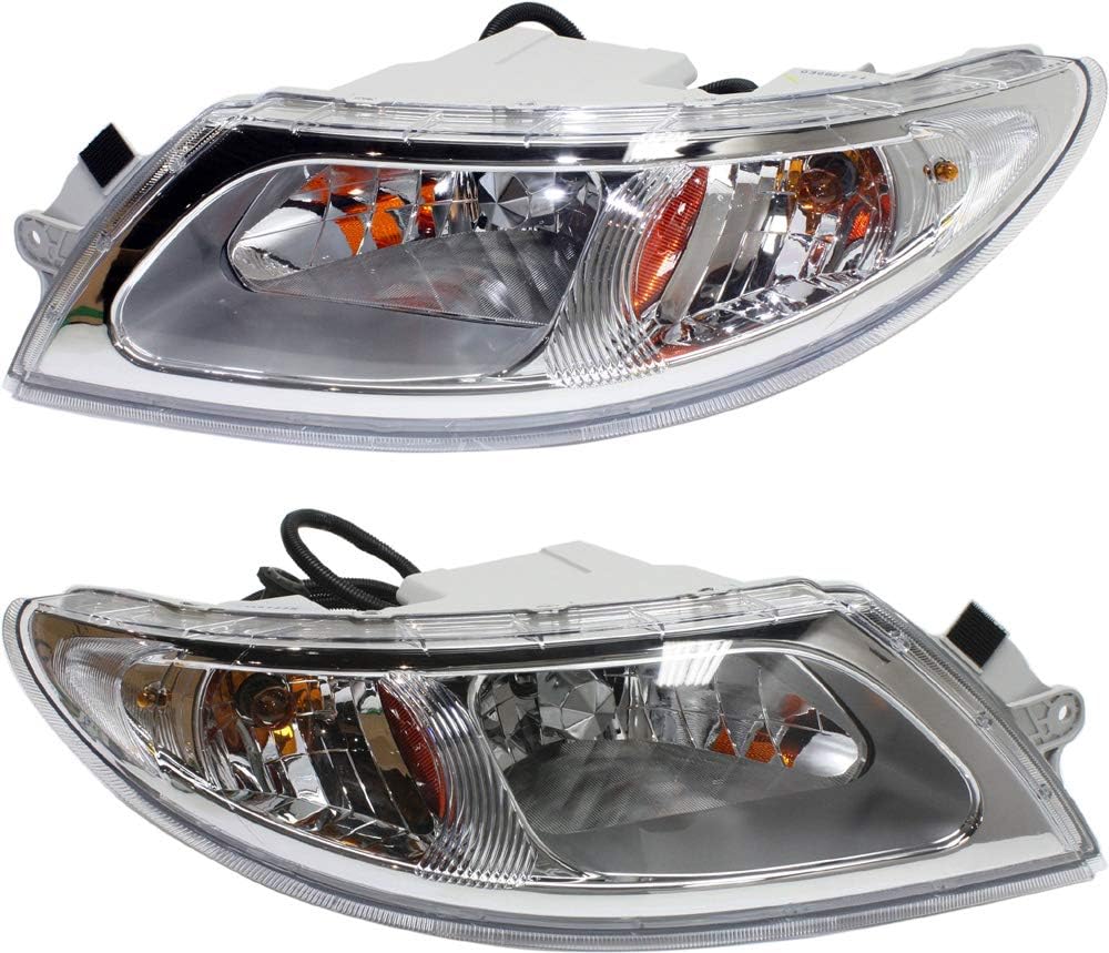 Evan-Fischer Headlight Set Compatible with 2002-2016 International 4400LP 4400 Left Driver and Right Passenger Side Halogen With bulb(s)