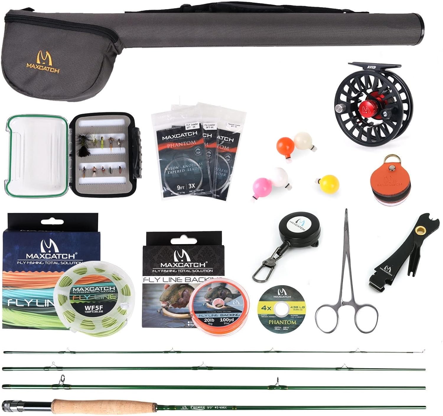 M MAXIMUMCATCH Maxcatch Premier Fly Fishing Rod and Reel Combo Complete 9' Fishing Outfit